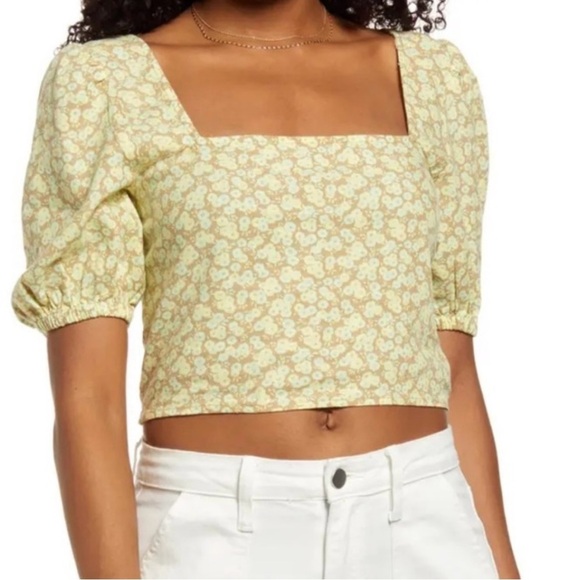 BP x Nordstrom Boho Floral Square Neck Crop Top- Size 1X- NWT - Picture 1 of 9